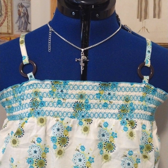 🆕+ Size Stretch FLORAL, Lined Top w Embroidered Elastic Upper & Ruffle Peplum!! - Picture 2 of 6